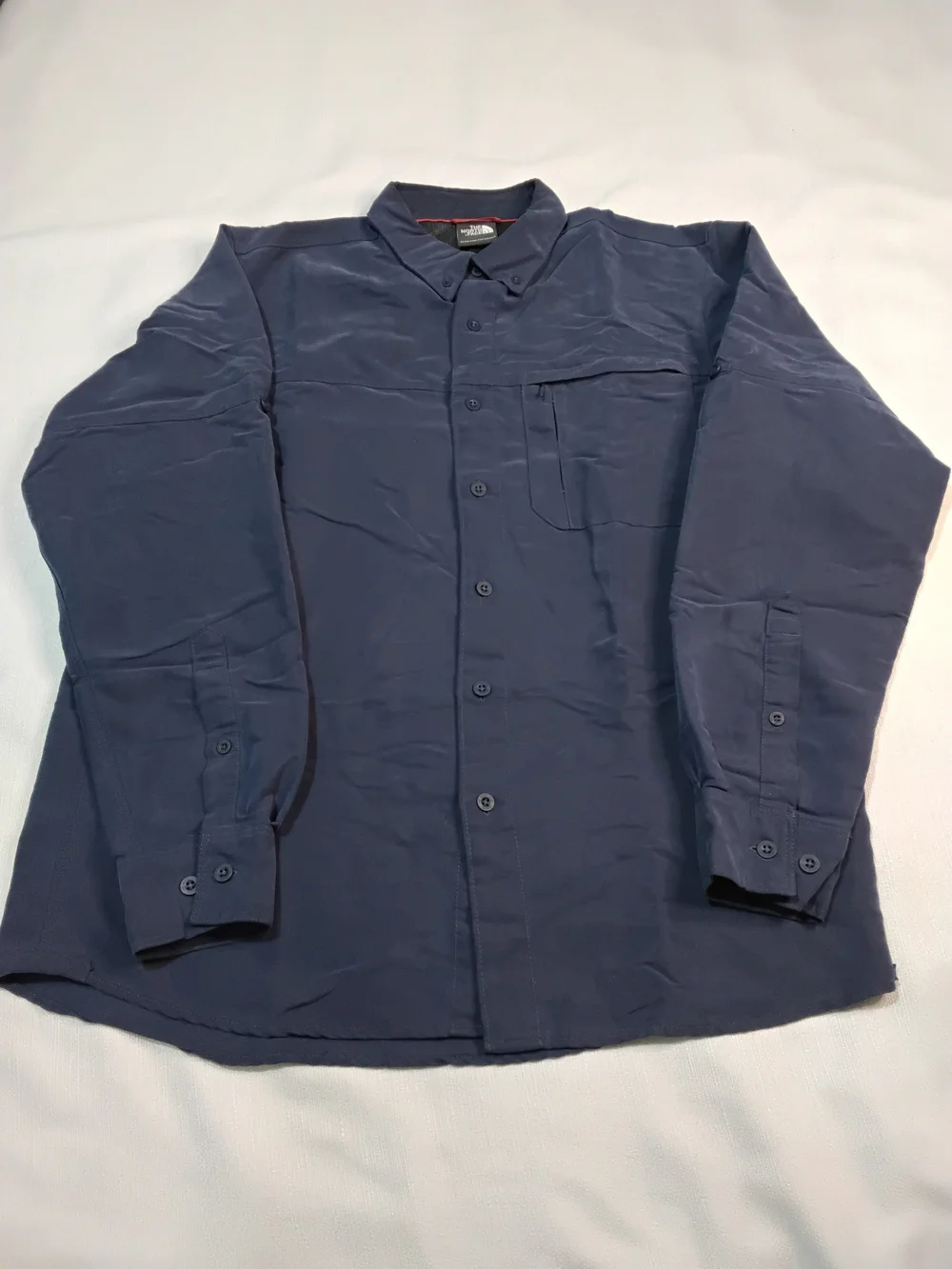 The North Face Men's Navy Blue Long-Sleeve Button-Down Shirt Sz M.